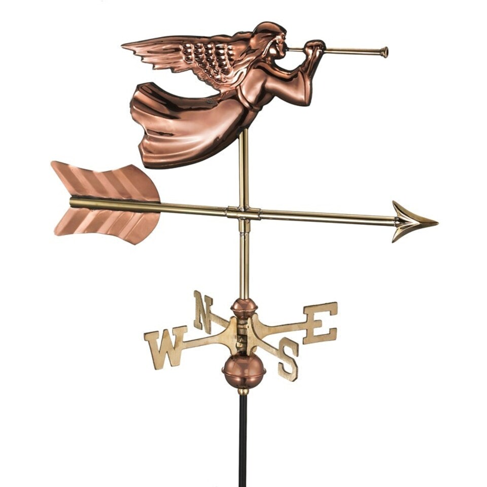 image 1 of Cottage Angel Copper Weathervane - H60 x W53 x L28 cm