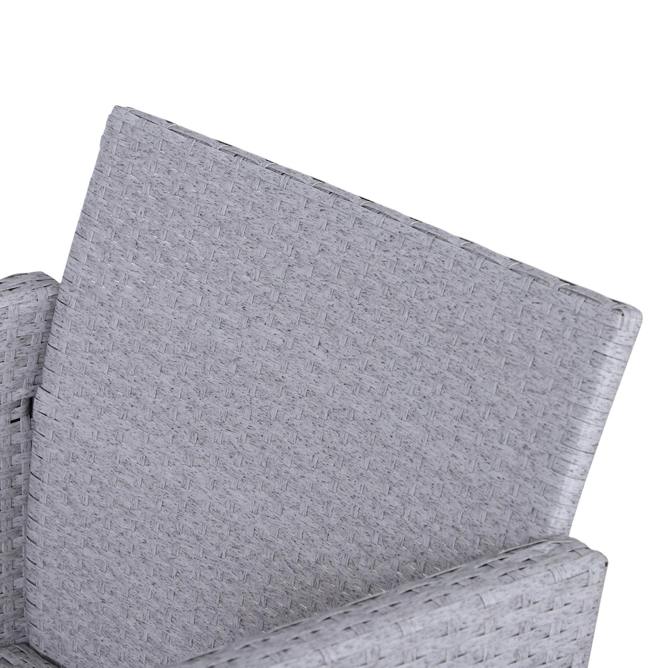 image 1 of Outsunny 5 Pieces Outdoor Patio Furniture Set Wicker Conversation Set Dark Grey