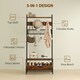 image 3 of HOMCOM Industrial Hall Tree Coat Rack Stand with Shoe Cabinet Brown | Black | 80W x 30D x 180H cm