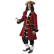 Fiestas Guirca Mens Pirate Captain Costume Set | Red | Red/Black | L | 1