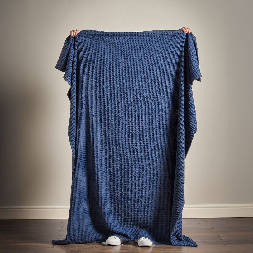 image 1 of Pineapple Elephant Jaipur Chunky Waffle Cotton Blanket Throw