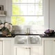 image 2 of Fireclay Kitchen Bundle - Double Bowl Stepped Weir Butler Sink, Wastes & French Classic Tap, 795mm - Brushed Brass - Balterley