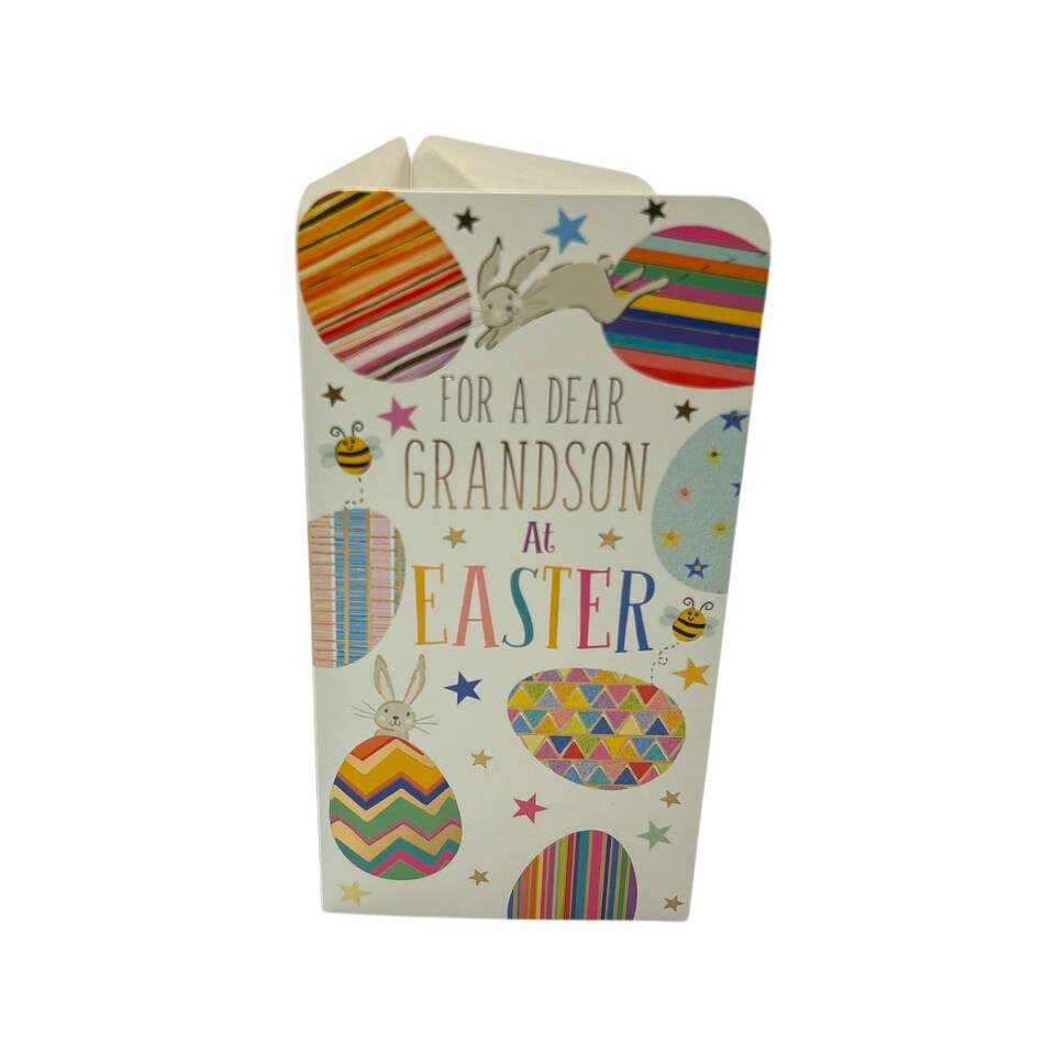 image 1 of For A Dear Grandson Bunnies And Eggs Design Easter Money Wallet Card