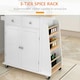 image 6 of Kitchen Island Storage Cabinet Rolling Trolley with Wood Top, 3-Tier Spice Rack