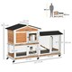 image 7 of PawHut Rabbit Hutch, Bunny Cage Outdoor 2-Tier w/ Wheels & Tray, Yellow
