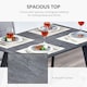 image 4 of HOMCOM Modern Rectangular Dining Table with Metal Legs Indoor, Dark Grey