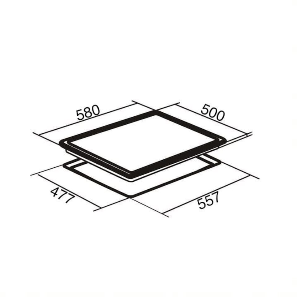 image 1 of SIA SSG601SS 60cm Stainless Steel 4 Burner Gas Hob With Cast Iron Pan Stands