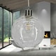 image 4 of First Choice Lighting Barnum Clear Dimple Glass Globe with Satin Nickel Pendant Fitting Silver | Clear