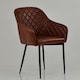 image 4 of Lakeland Furniture Opus Carver Vintage Brown Faux Leather Black Leg Dining Chair