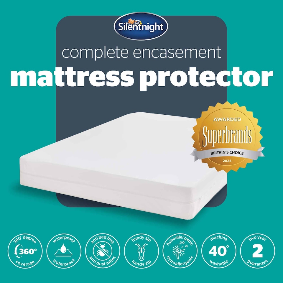 image 1 of Silentnight Complete Encasement Waterproof Protector | White | Single | 1