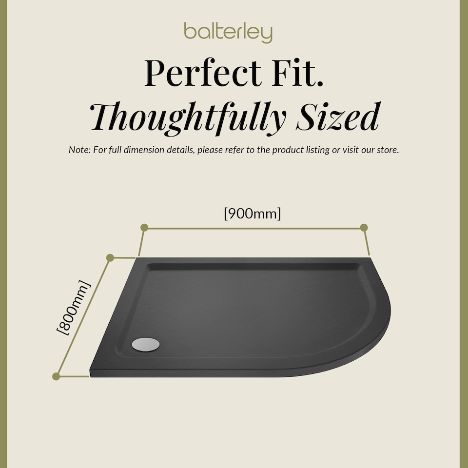 image 1 of Balterley Premium Shower Tray - Right Hand Offset Quadrant | Grey | Grey Slate | 1