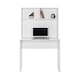 image 1 of Adore Matt White Study Desk with Storage Hutch White