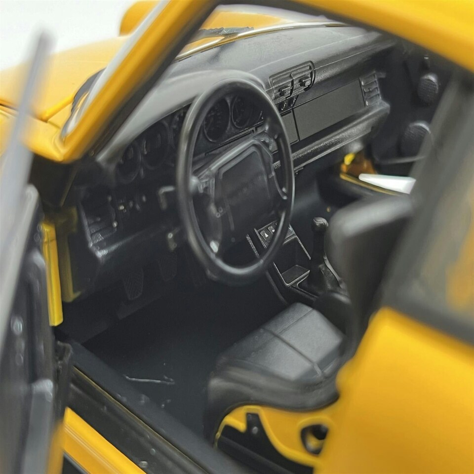 image 1 of 1989 Porsche 964 Turbo Yellow 1:18 Scale Welly 18026y