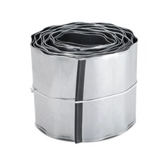 Pack of 1 x 5m Galvanised Wavy Lawn Edging Rolls in Silver | Silver | 1