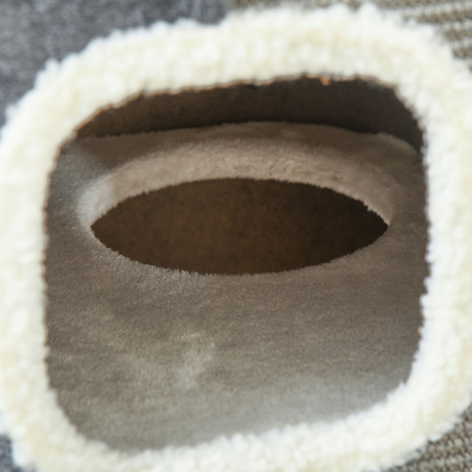 image 1 of PawHut Cat Barrel Scratching Post Tree, Plush Fleece Indoor Cat Tower, Grey