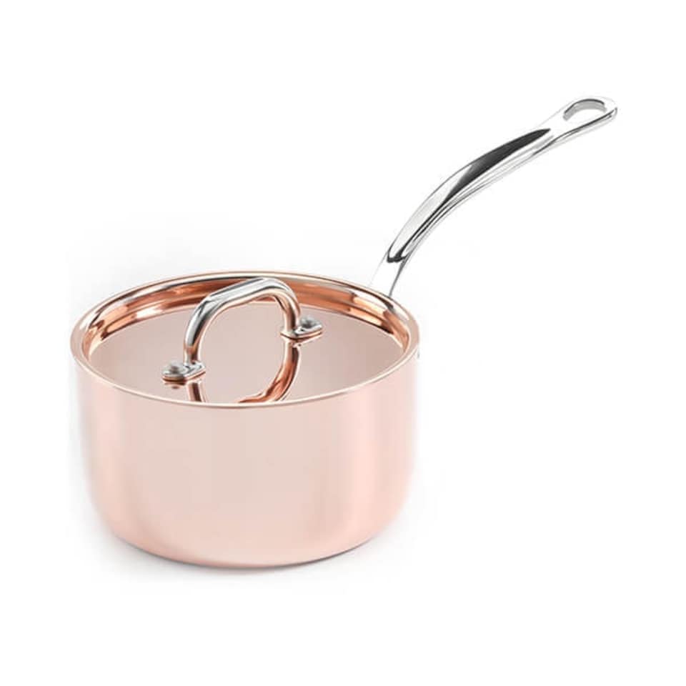 image 1 of Samuel Groves Copper Induction 16cm Saucepan with Lid