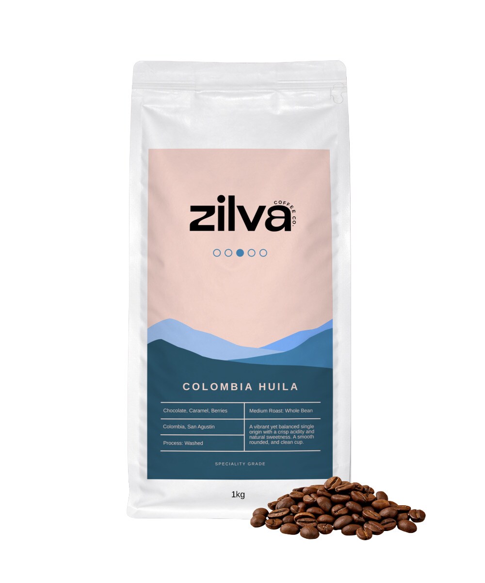 Zilva Colombia San Agustin Speciality Coffee Beans - Medium Roast - 1Kg