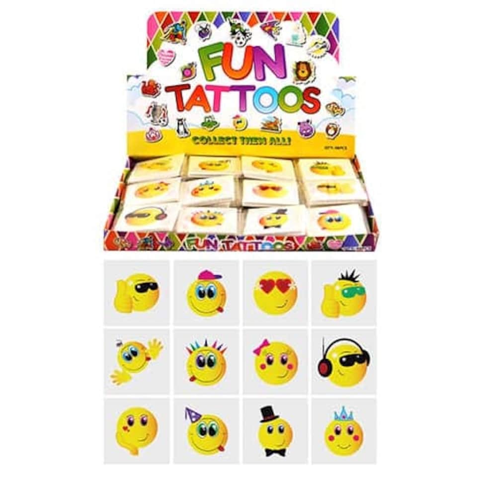 Emoji Designs Tattoo Stickers - Pack of 12