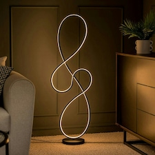 ValueLights Infinity Black Swirl Integrated LED Floor Lamp
