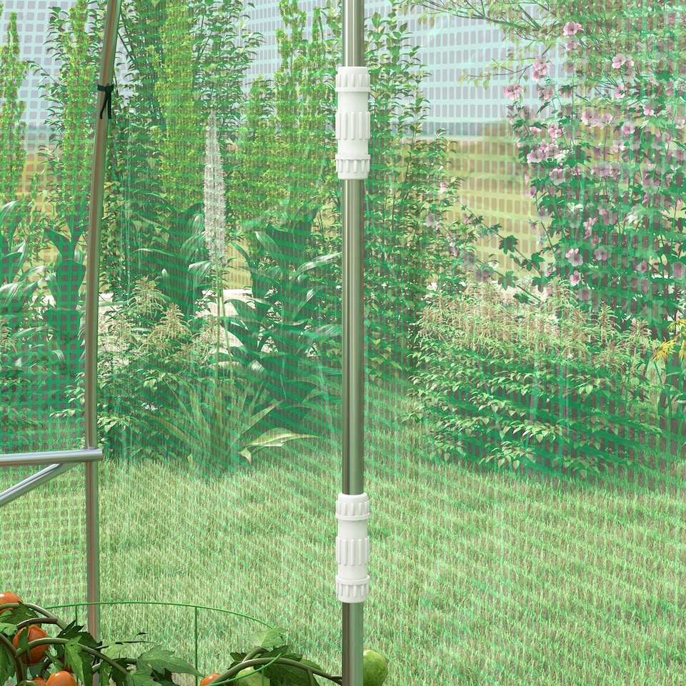 image 1 of Outsunny Polytunnel Green House with Sprinkler System, Wide Door, 4 x 3(m)