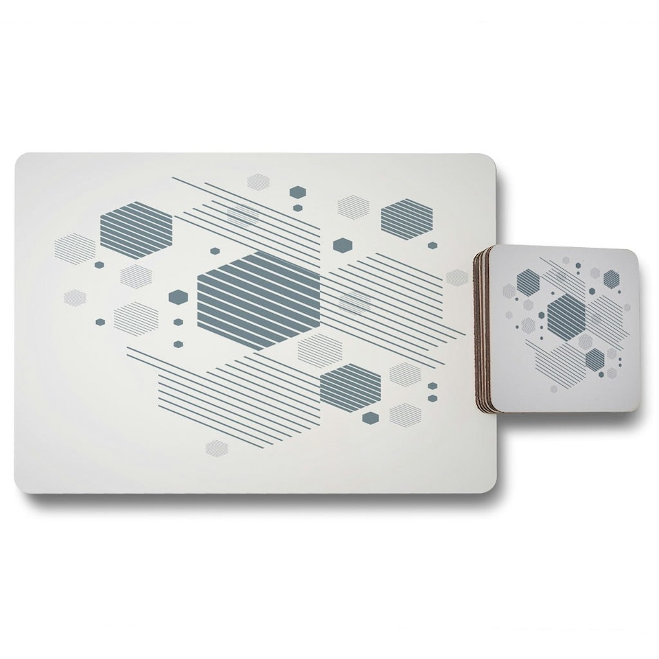 image 1 of Geometric graphic 1600s (Placemat & Coaster Set)
