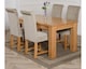 image 2 of Dakota 152 x 87cm Medium Oak Dining Table and 4 Washington Fabric Chairs | Grey | Grey