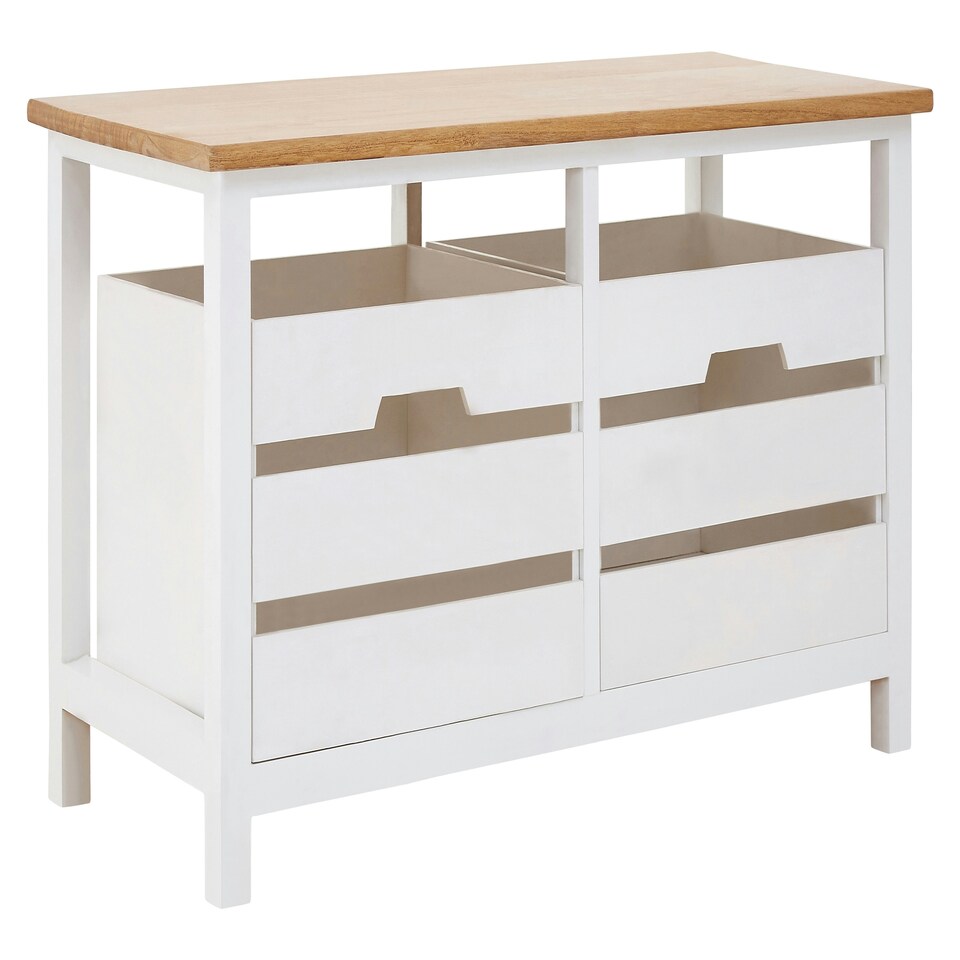 image 1 of Interiors By Premier Compact Design 2 Drawer Bench, Modern Design Chest Of Drawers For Livingroom, Minimalist Storage Chest White