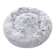 image 5 of Living and Home Calming Round Donut Plush Dog Cuddler Bed | Multi | Grey White | L