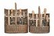 image 3 of Set of 2 Garden Basket Antique Wash Deluxe Trug Tool Basket | Brown | Brown | Set of 2
