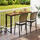 image 6 of COSTWAY Outdoor Rectangle Patio Side Table w/Metal Frame Brown