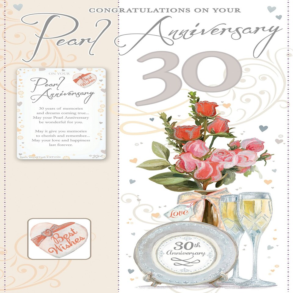 image 1 of Pearl Anniversary Keepsake Treasures Congratulations Card