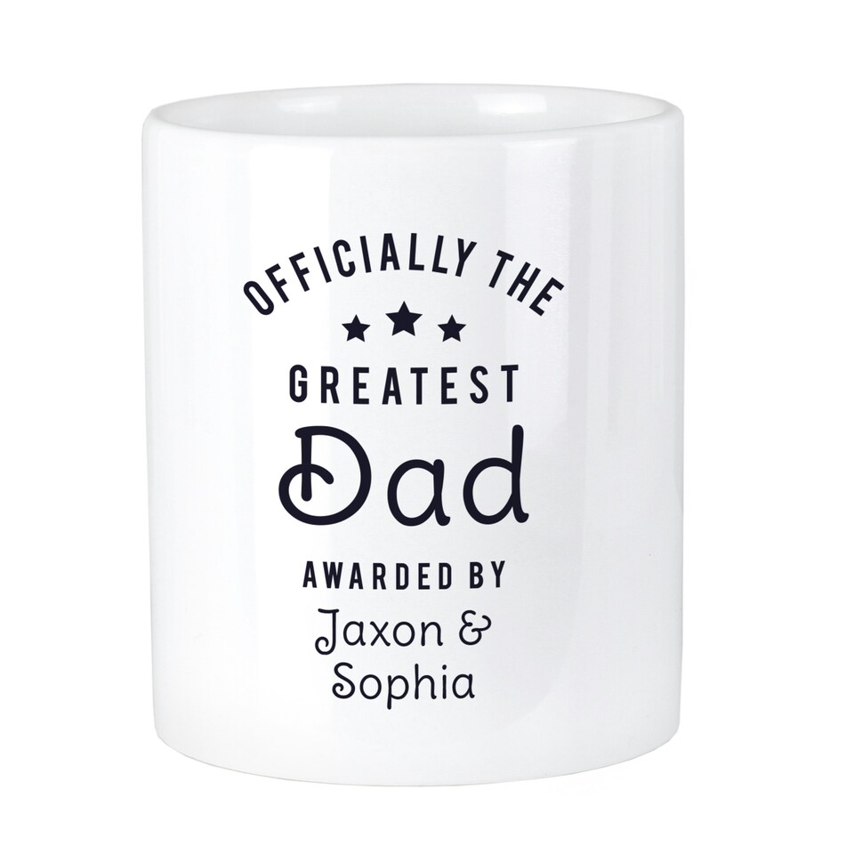 image 1 of Personalised Officially The Greatest Ceramic Storage Pot White
