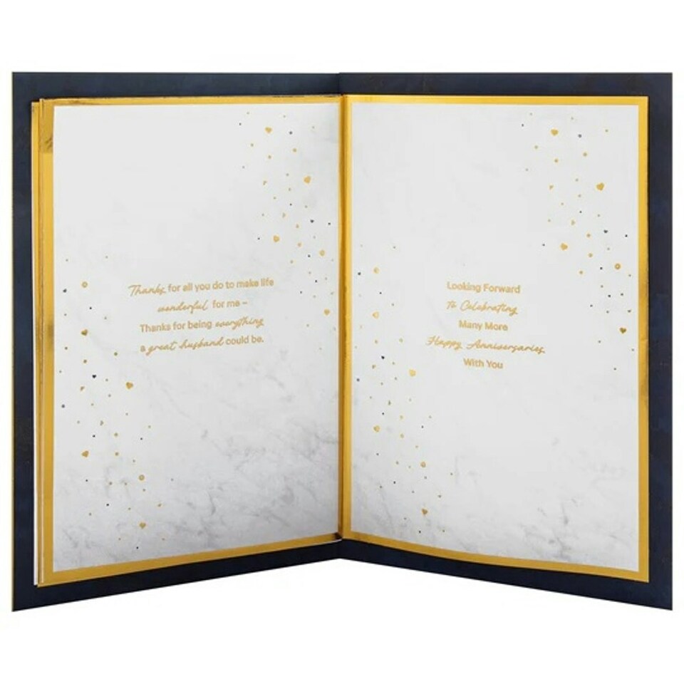 image 1 of Light Patterned Design with Heart Husband Anniversary Card