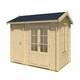 image 2 of Wrexham 1-Log Cabin, Wooden Garden Room, Timber Summerhouse, Home Office - L430 x W288.1 x H250.8 cm Brown