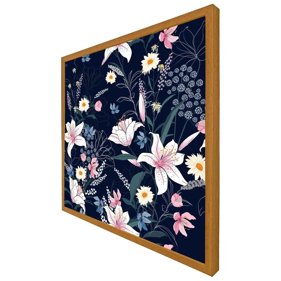 image 1 of Tropical white & pink flowers (Picutre Frame) White | M