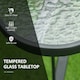 image 4 of Outsunny 106.5cm Square Patio Dining Table with Parasol Hole, Glass Top