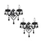 image 1 of Set of 2 Black Acrylic and Chrome Marie Therese Style 2 x 40W Wall Light | Black | Chrome | 2