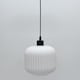 image 5 of Set of 2 Bento - White Ribbed Glass with Black Pendant Fittings | Black | White | 2
