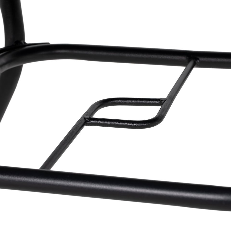 image 1 of Outsunny 80x80cm Outdoor Dining Table, Faux marbled Garden Table with Umbrella Hole, Square Patio Table with Steel Frame for Porch, Balcony, Black