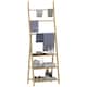 image 1 of HOMCOM Folding Bathroom Storage Shelves, 3-Tier A-Frame Bamboo Storage Shelving Unit with Towel Bars, Freestanding Shelves Rack Organiser for Living Room, Natural