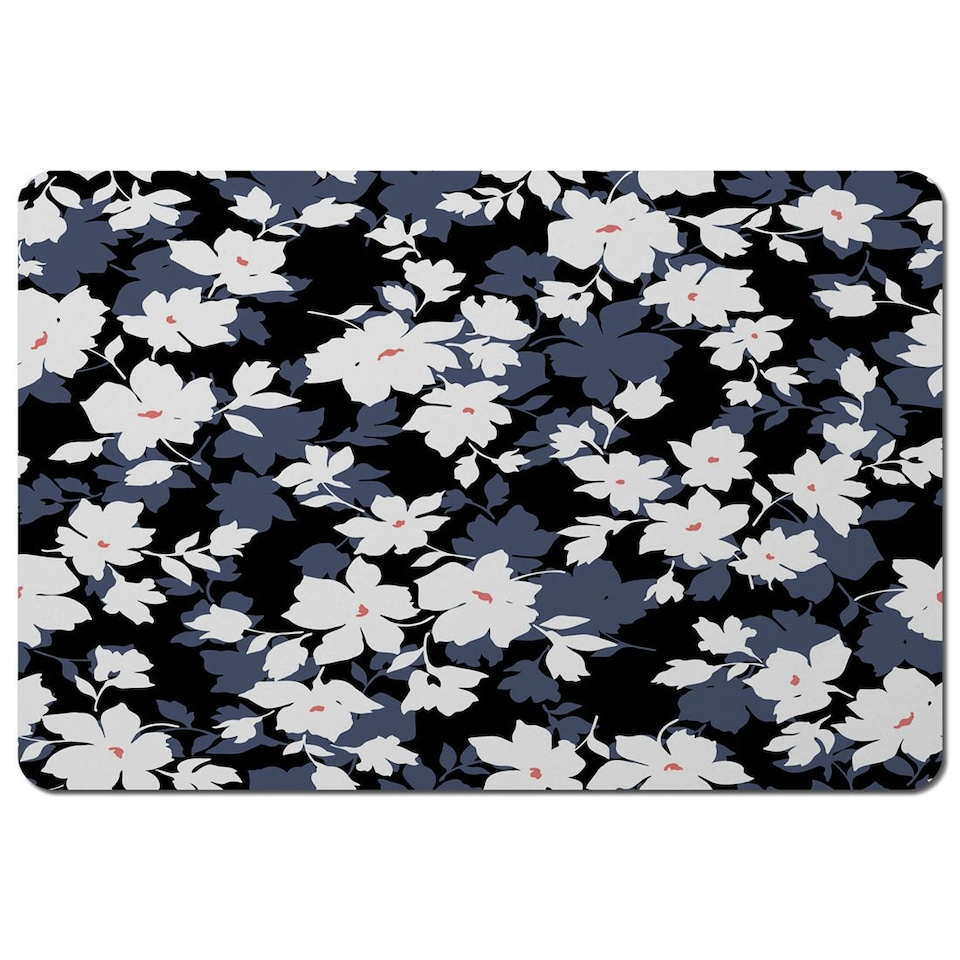 image 1 of White, Black & Purple Flowers (Placemat)