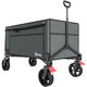 image 6 of Outsunny Folding Trolley on Wheels, Garden Cart with Openable Sides, Grey