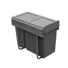 FittingsCo, Heron Under Counter Waste Bin 30 L (1x20L + 1x10L) Base Mounted for 300mm Cabinet