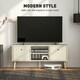 image 3 of HOMCOM Modern TV Cabinet Stand w/ Shelves & Drawers, Bedroom Natural