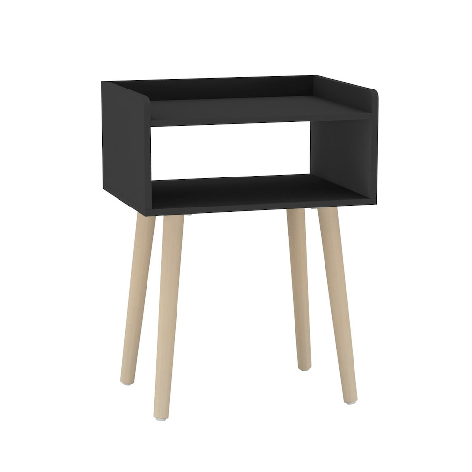 image 1 of Scandi Storage Side Table with Pine Legs White | Unit Colour: White