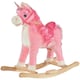 image 1 of HOMCOM Kids Rocking Unicorn Ride-On Horse Moving Mouth Tail Sounds 36-72 Mnths | Pink