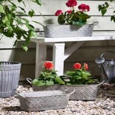 Pamiers Set of 3 Quatrefoil Planters Grey