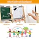 image 6 of COSTWAY 3-in-1 Foldable Kids Easel Kids Wooden Art Easel Double Sided Blackboard Chalks