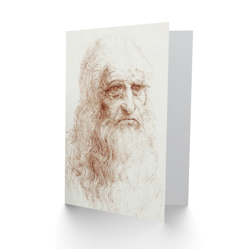image 1 of Leonardo da Vinci Art Card Self Portrait 1512 Drawing