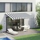 image 2 of Outsunny Garden Sun Shade Canopy Retractable Awning, 4 x 3(m) Blue and White 